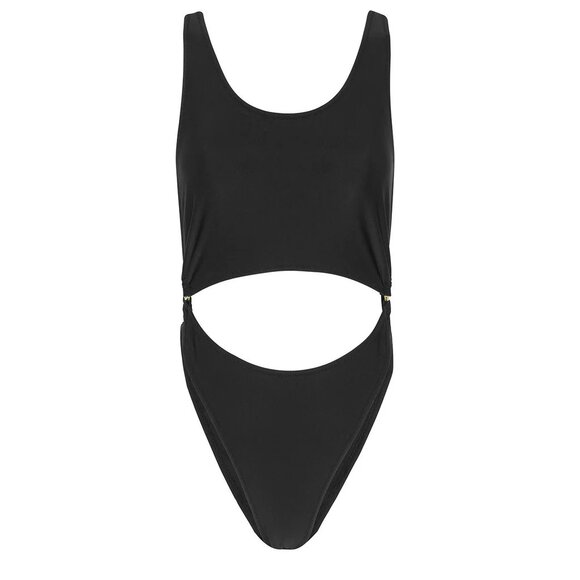 BRANDON BLACKWOOD Black Cutout One-Piece Monokini Swimsuit - Picture 2 of 4